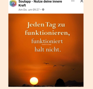 Auch heutigen Resilienzkurs war das Thema Funktionieren sehr präsent...